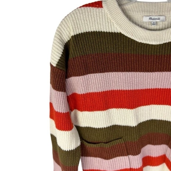 Madewell Patch Pocket Stripe Pullover Sweater M - Picture 6 of 12